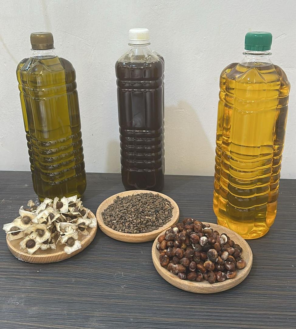 Baobab, moringa and hibiscus oils presented together for bulk supply enquiry